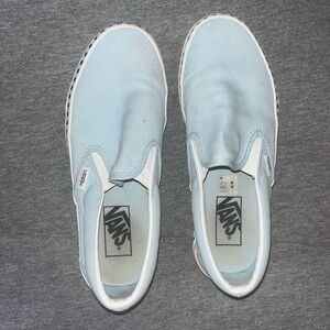 Checkered Side Light Blue Vans